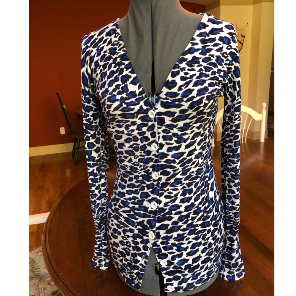 Blue Leopard Sweater